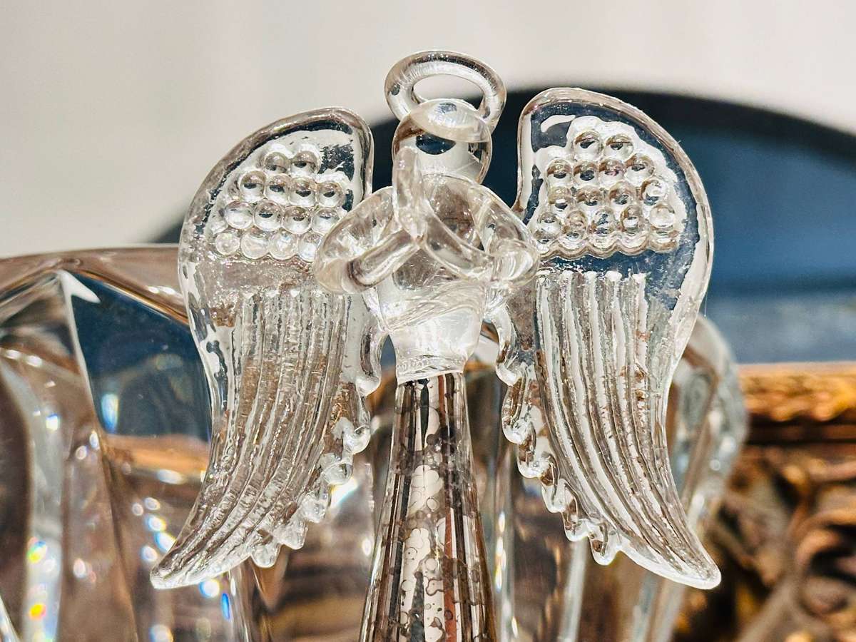 Exquisite Large Silver lustre handblown Glass Statement Angel Collectable