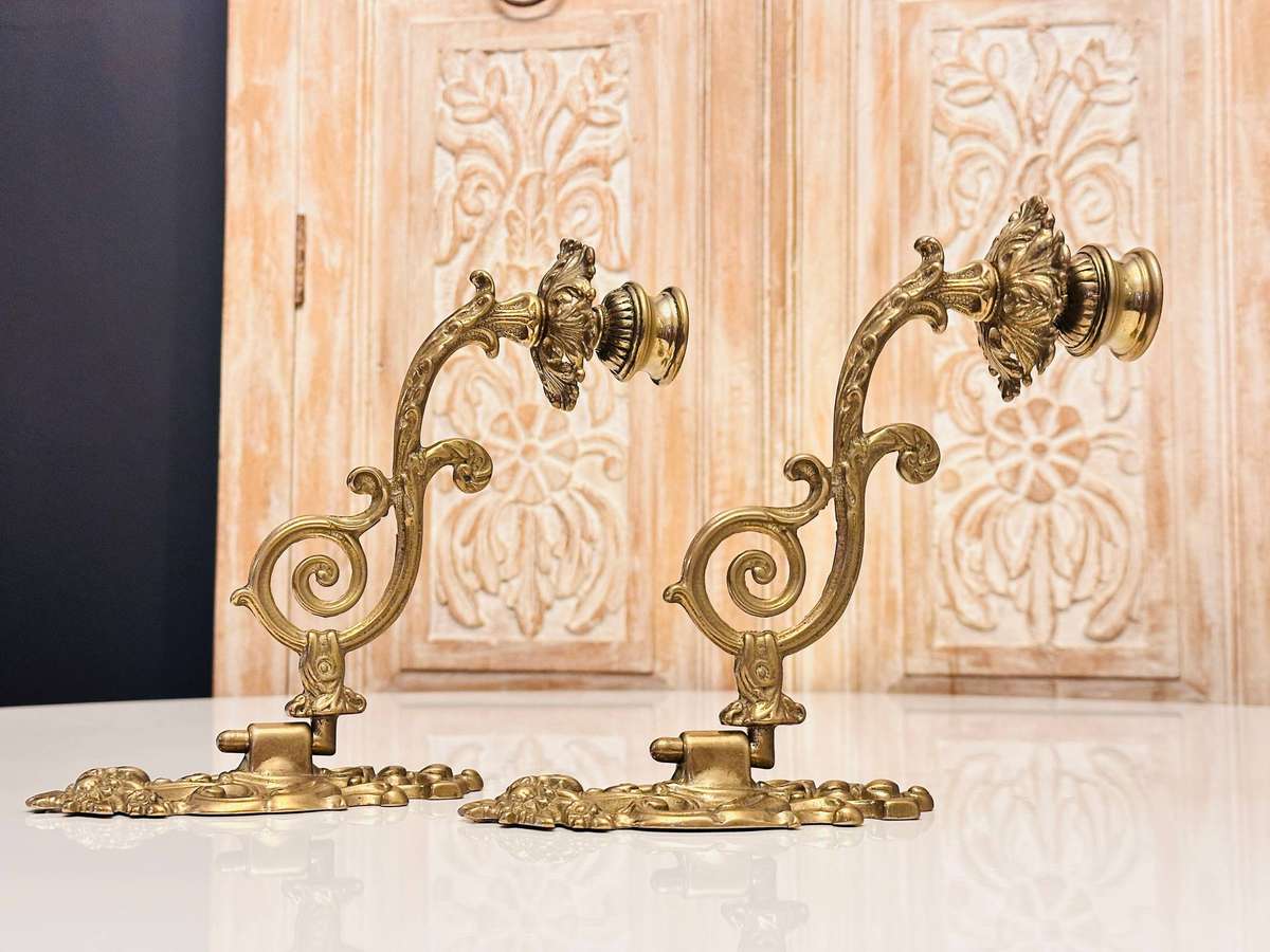 Exquisite Vintage Brass Ornate Wall Sconces