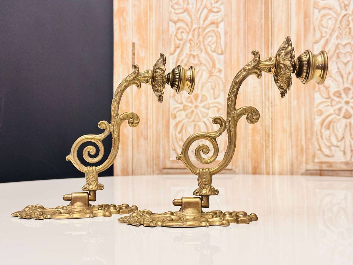 Exquisite Vintage Brass Ornate Wall Sconces