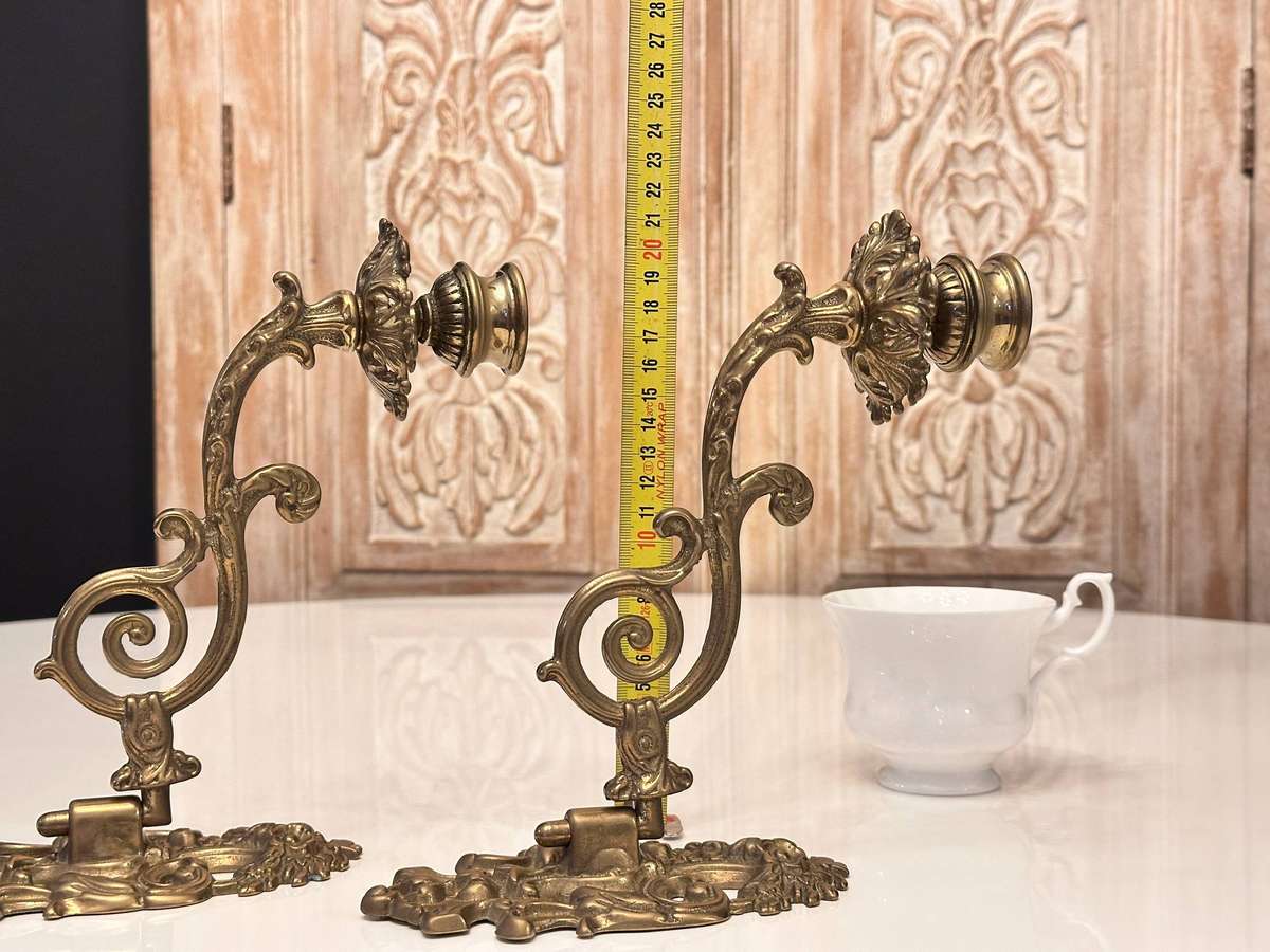 Exquisite Vintage Brass Ornate Wall Sconces