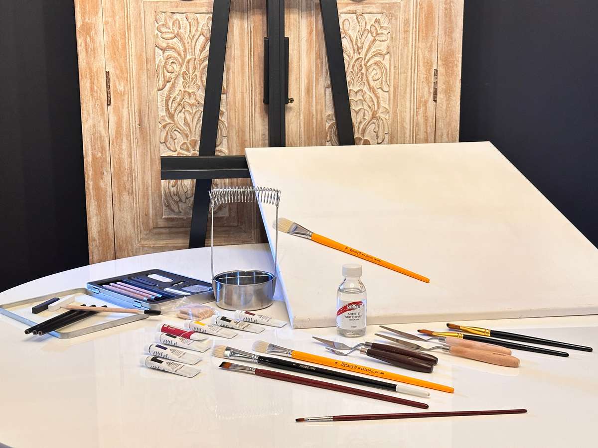 ART Selection Lot With Floor Standing Easel