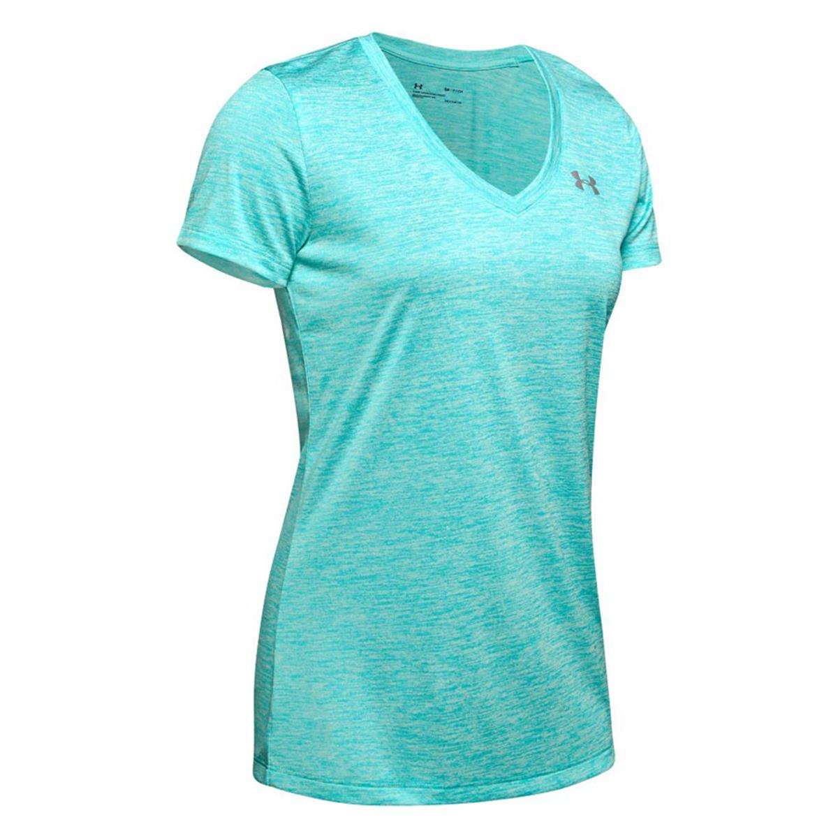 UNDER ARMOUR WOMENS UA TECH TWIST V NECK SHIRT