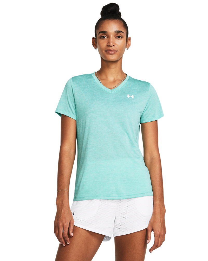 UNDER ARMOUR WOMENS UA TECH TWIST V NECK SHIRT