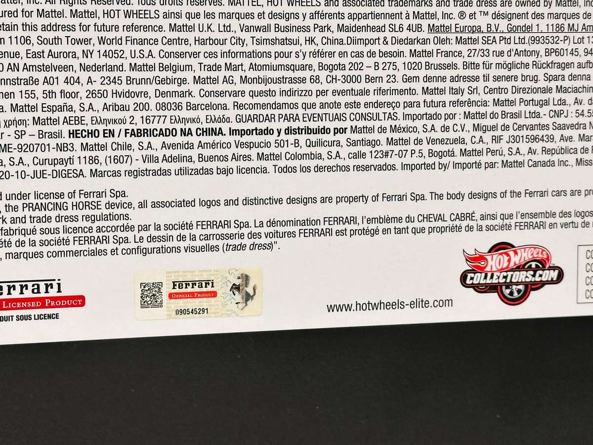 FERRARI Hot Wheels Elite Limited Edition 250 GT Berlinetta 1:18 Model Collectable in Original Box