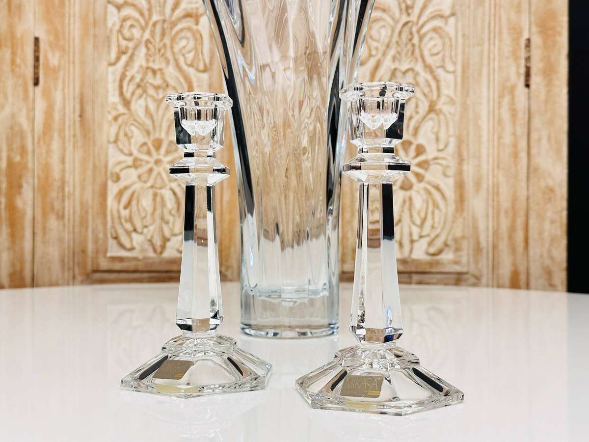 Exquisite Vintage Austrian Crystal Candle Holders