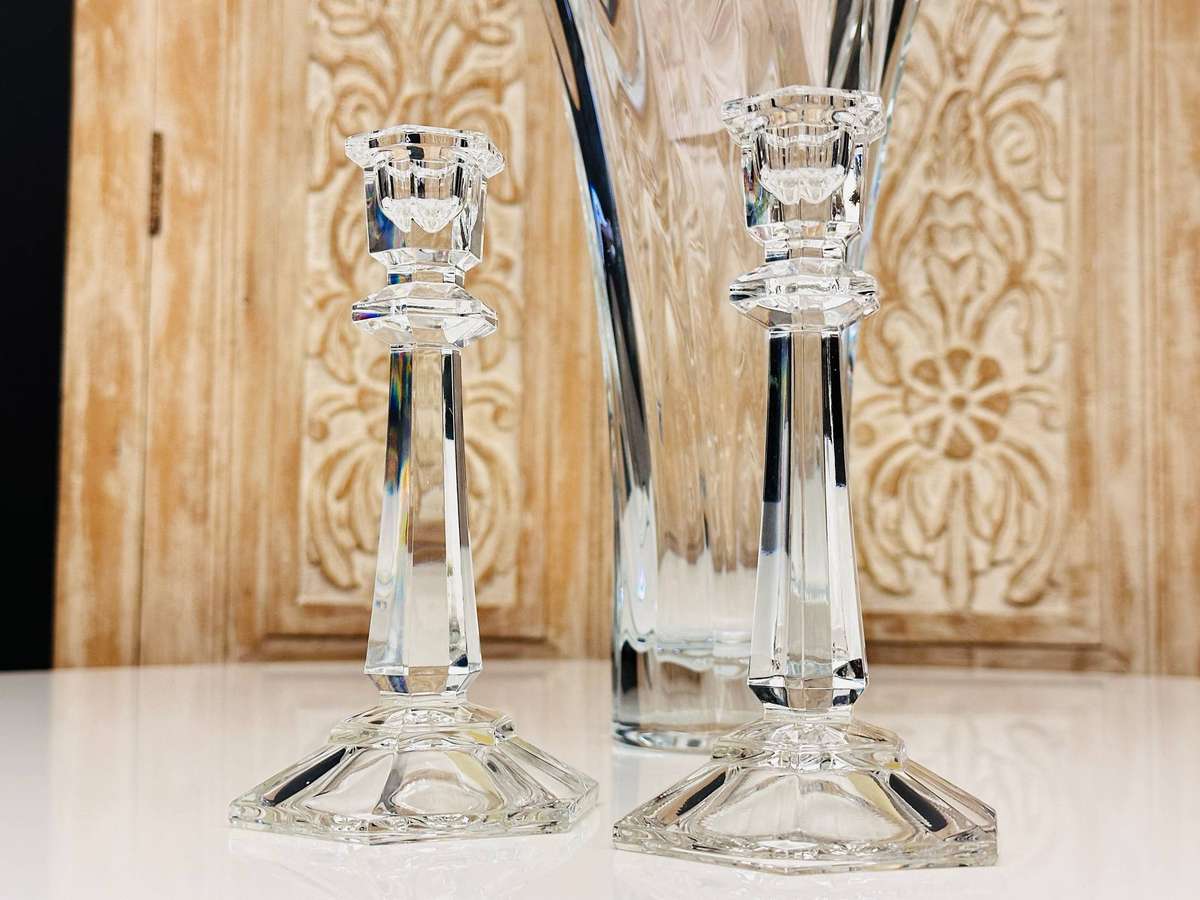 Exquisite Vintage Austrian Crystal Candle Holders