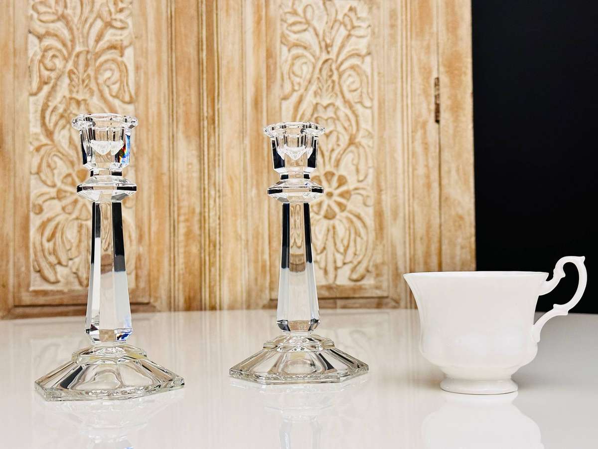 Exquisite Vintage Austrian Crystal Candle Holders