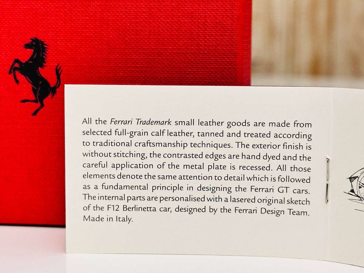 FERRARI Official Genuine Leather F12 Berlinetta Collectable - in Original Box