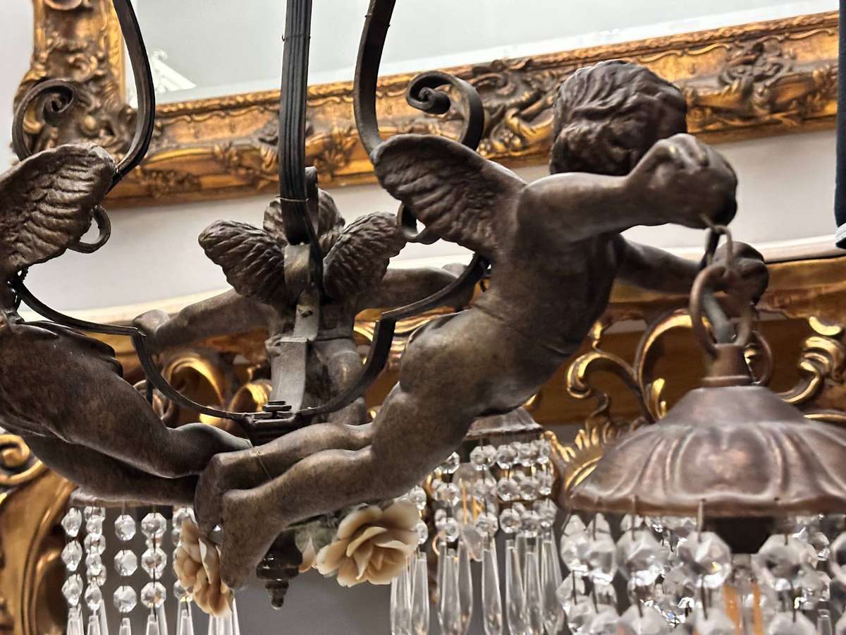 Exquisite French Vintage Angel Pendant Light