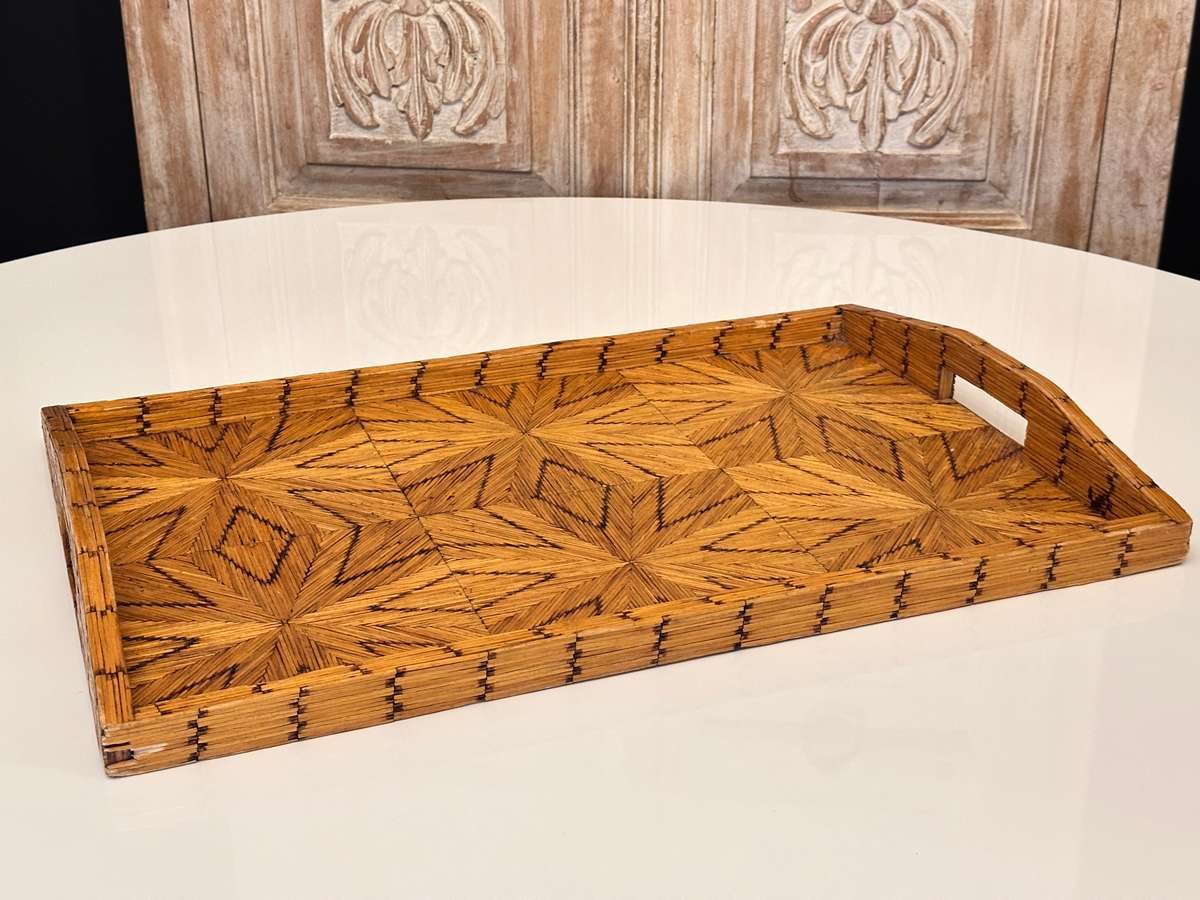 Exquisite Large Vintage Hand Crafted Tray