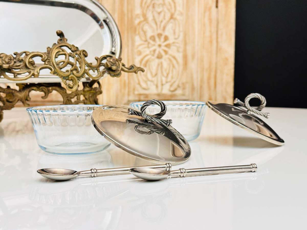 Elegant Vintage Serving Set on Tray