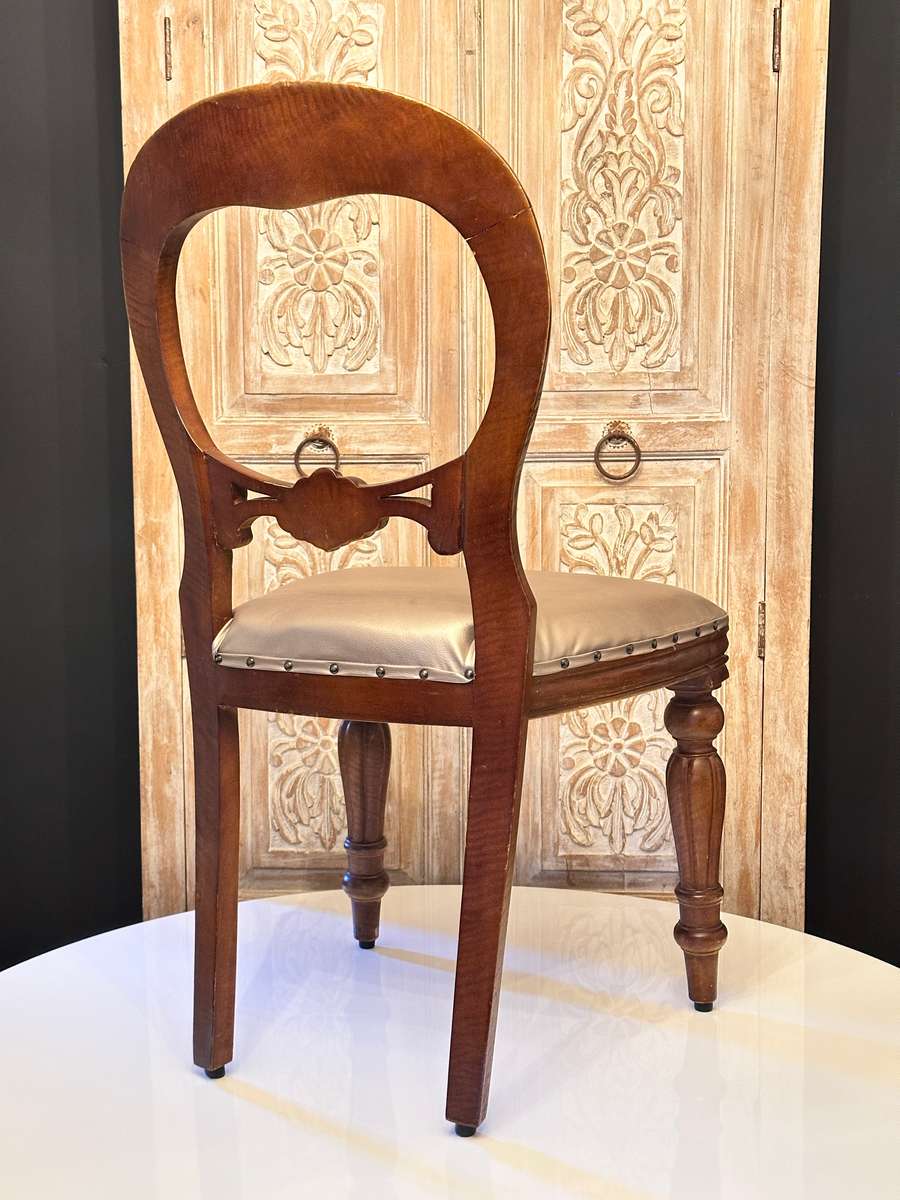 Elegant Vintage Victorian Balloon Back Chair