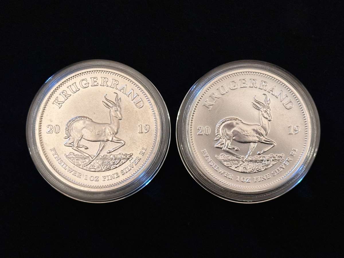 2x 2019 Silver KRUGERRANDS in Capsule - Bid per coin