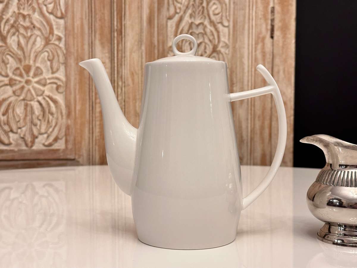 Elegant large teapot with milk and sugar silver-plated set