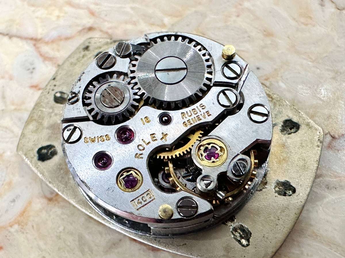 Exquisite Vintage Rolex Watch Mechanism with Dial & Crown