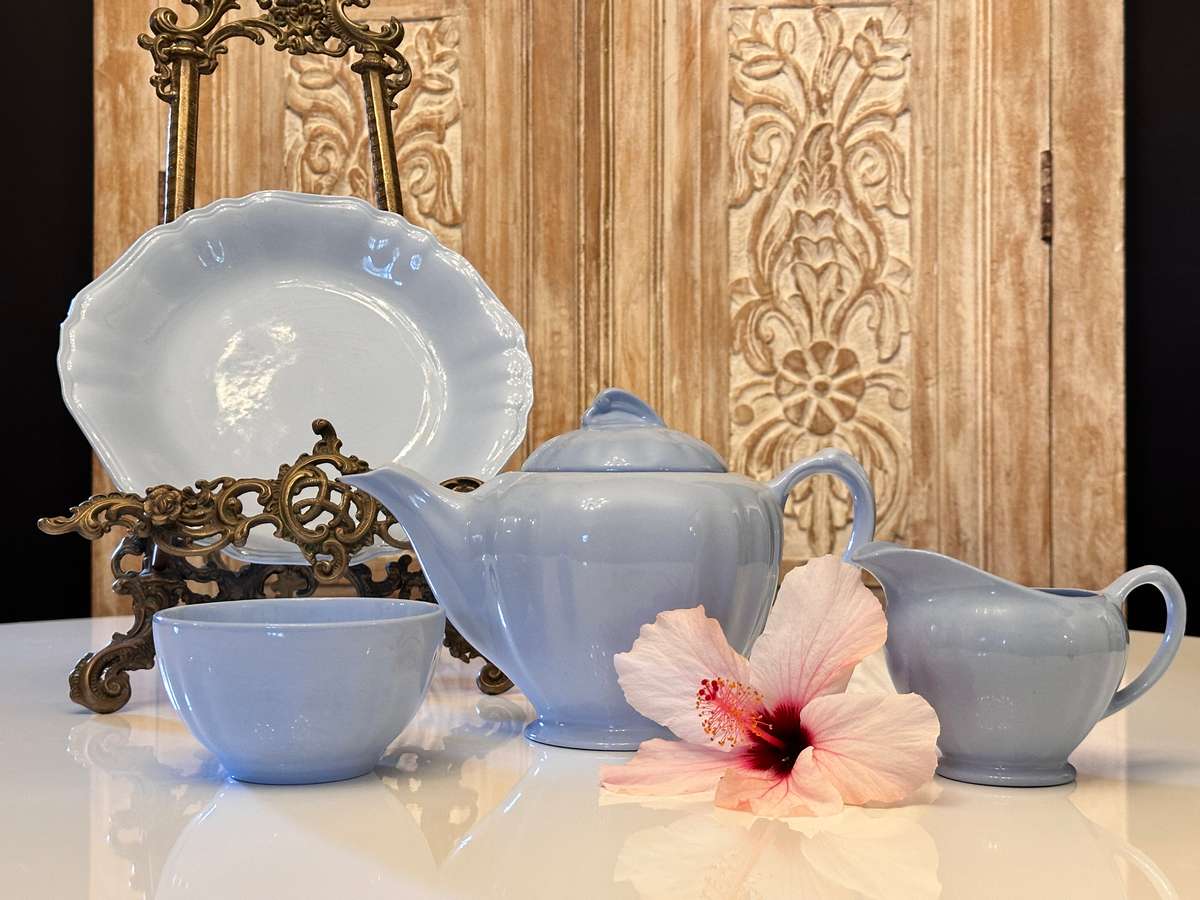 Elegant 1940 J&G Meakin Glamour Celeste Tea Serving Set