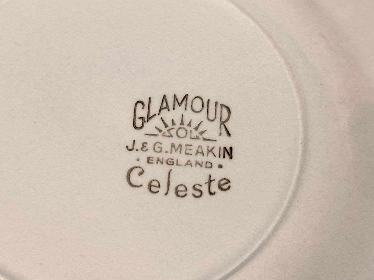 Elegant 1940 J&G Meakin Glamour Celeste Tea Trio - Set of 6