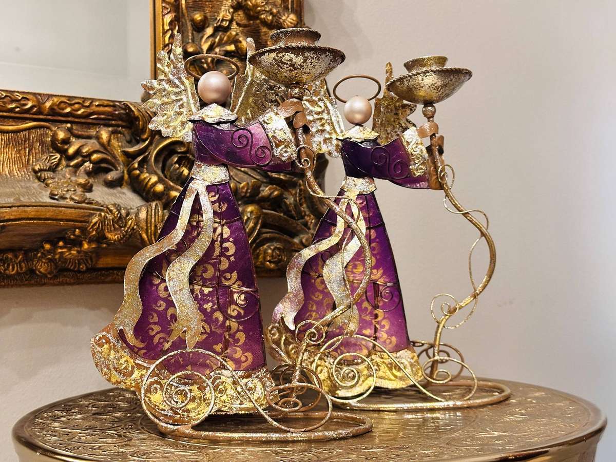 Exquisite Statement Angel Candle Holder Set