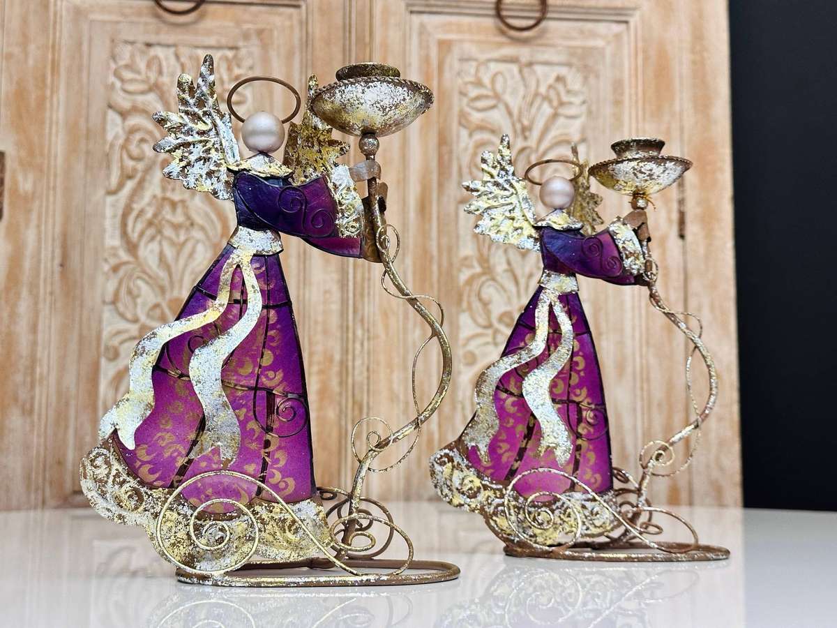 Exquisite Statement Angel Candle Holder Set