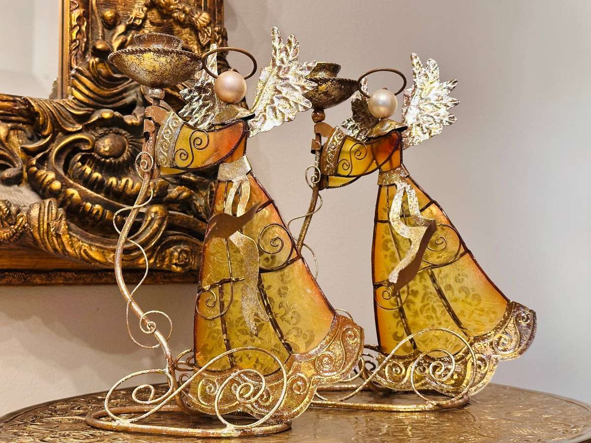 Exquisite Statement Angel Candle Holder Set