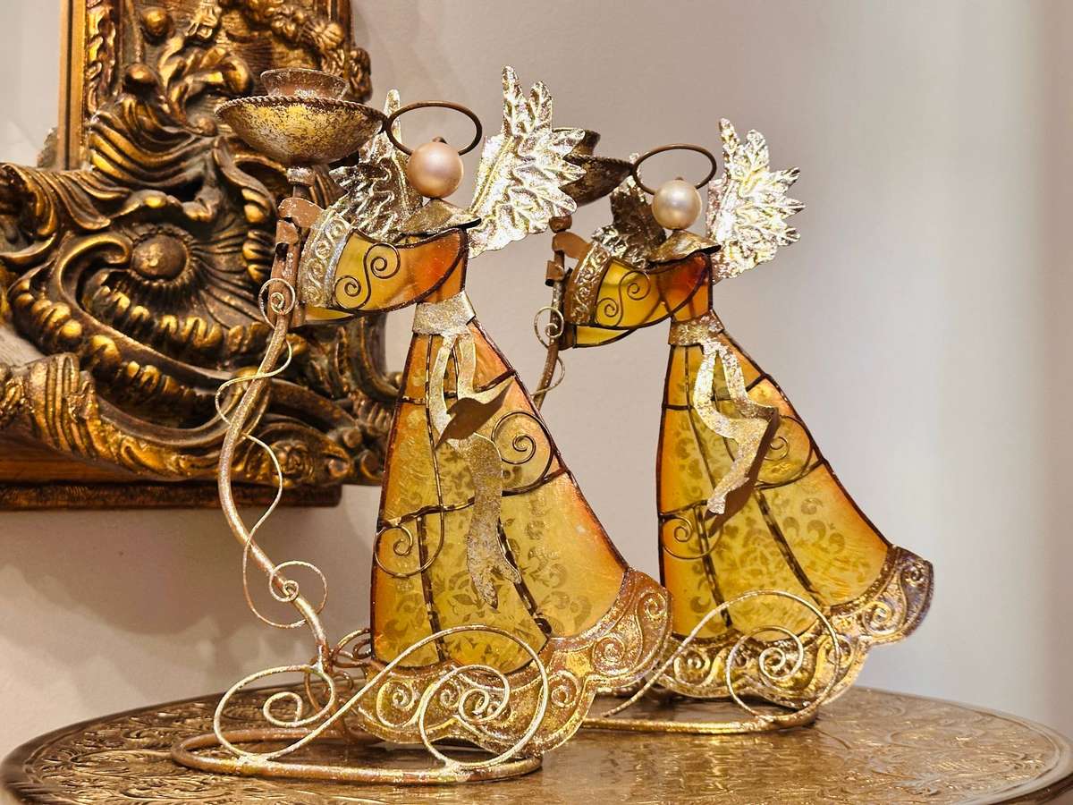 Exquisite Statement Angel Candle Holder Set