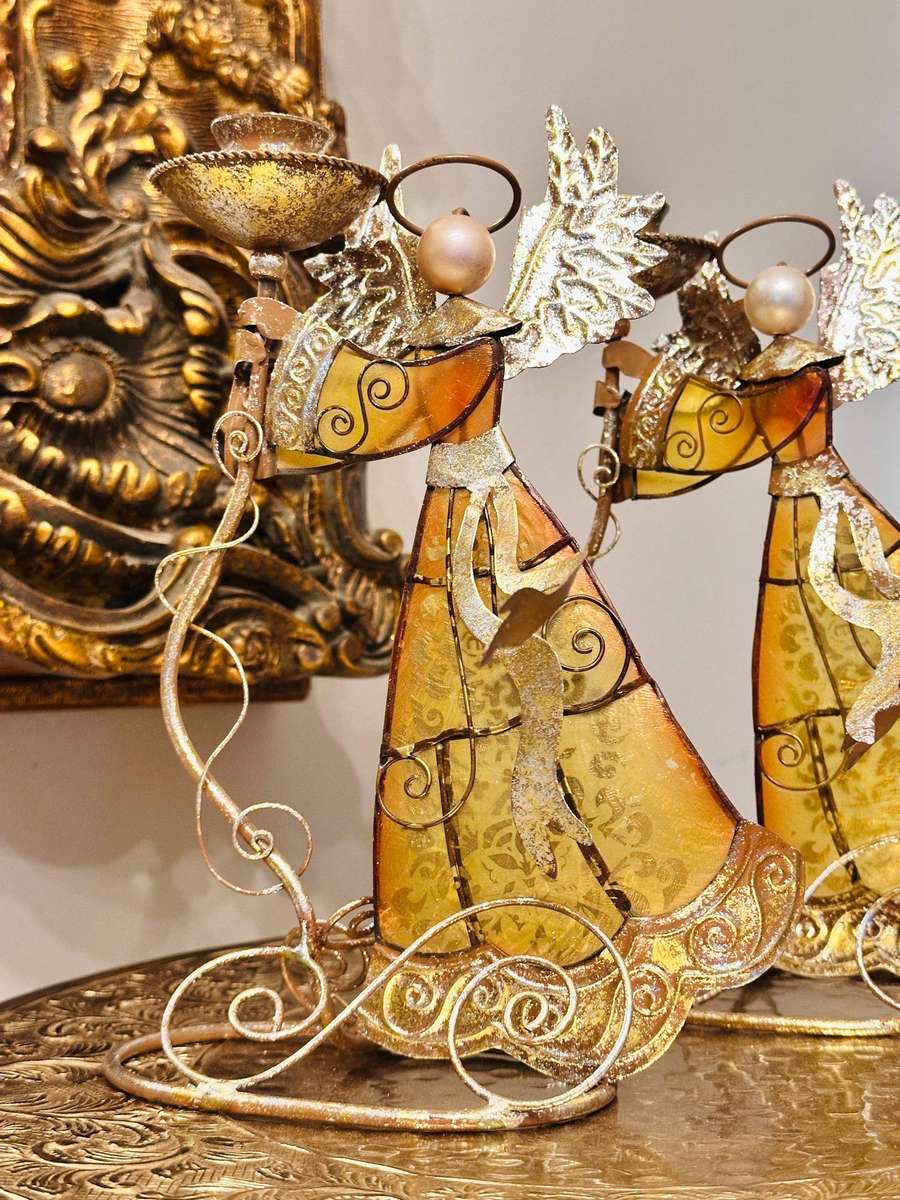 Exquisite Statement Angel Candle Holder Set