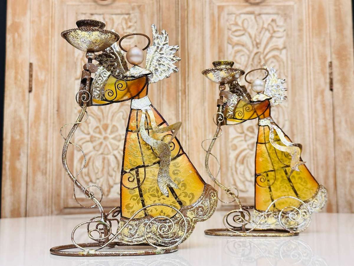 Exquisite Statement Angel Candle Holder Set