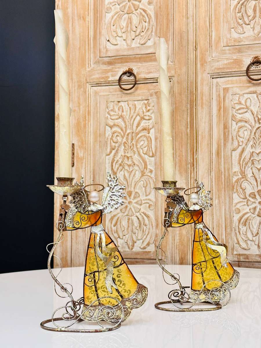 Exquisite Statement Angel Candle Holder Set