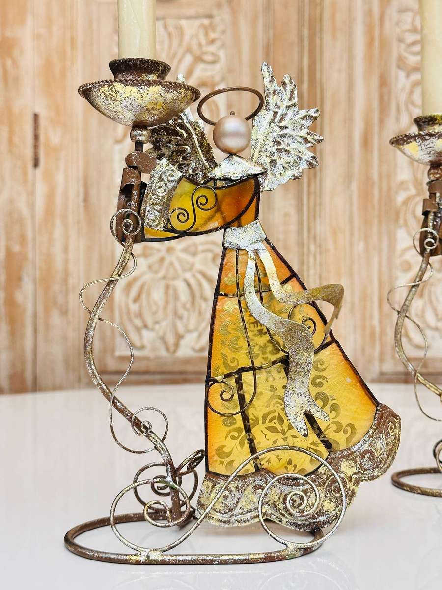 Exquisite Statement Angel Candle Holder Set