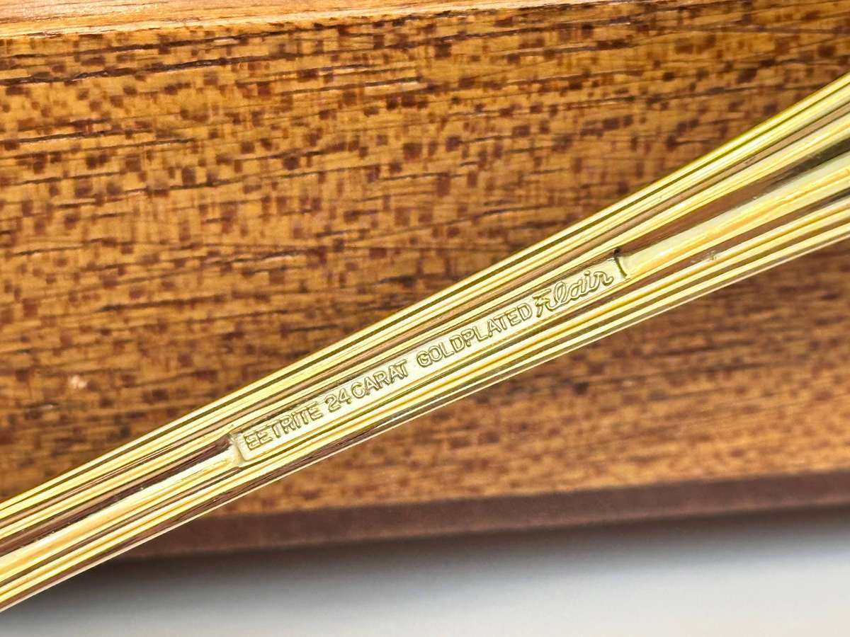 Eetrite 24 Carat Gold Plated Vintage Cutlery Set in Original Wooden Case