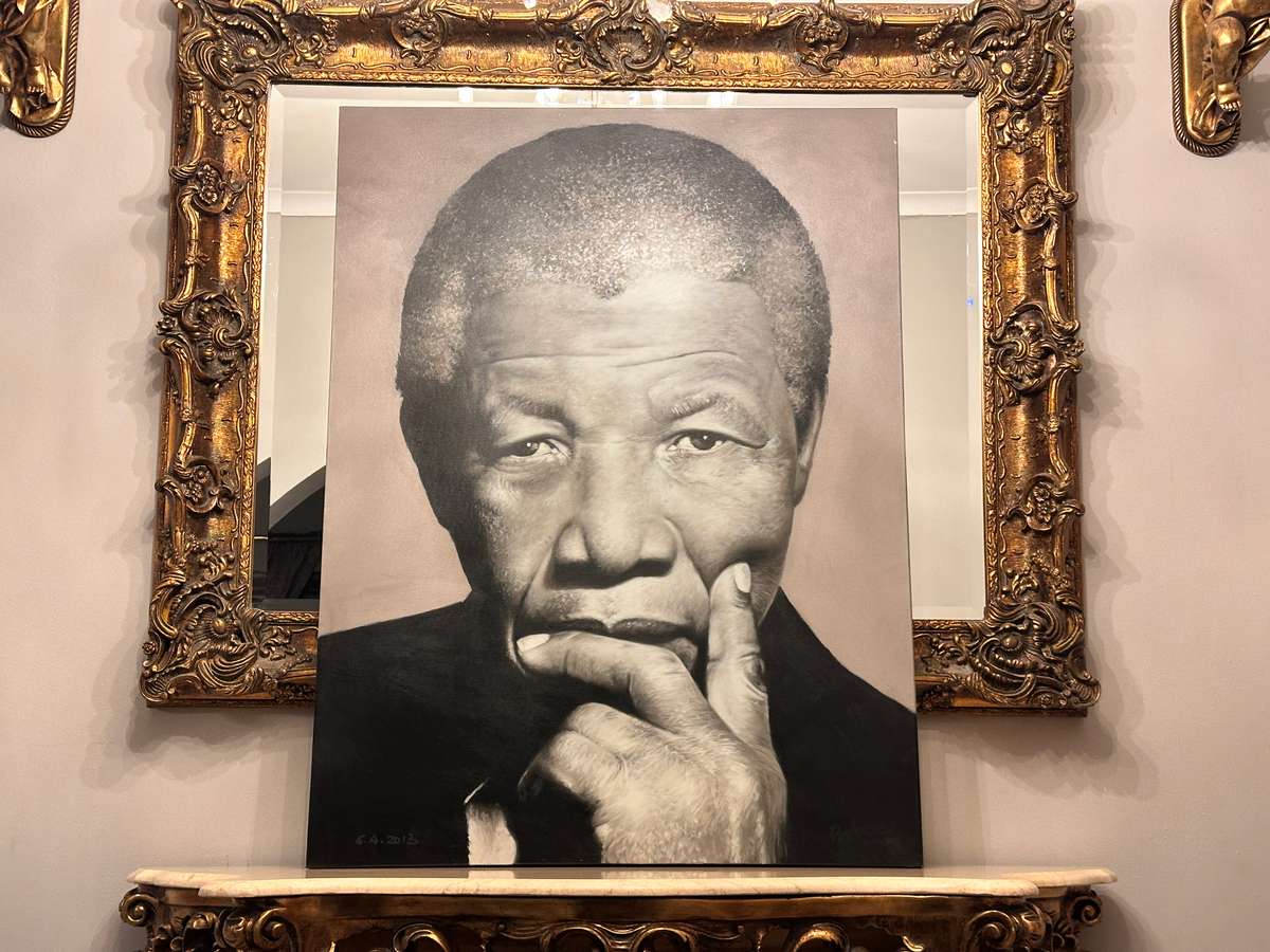 Original Wakaba Mutheki Authorised Mandela portrait -The Thinking Mandela