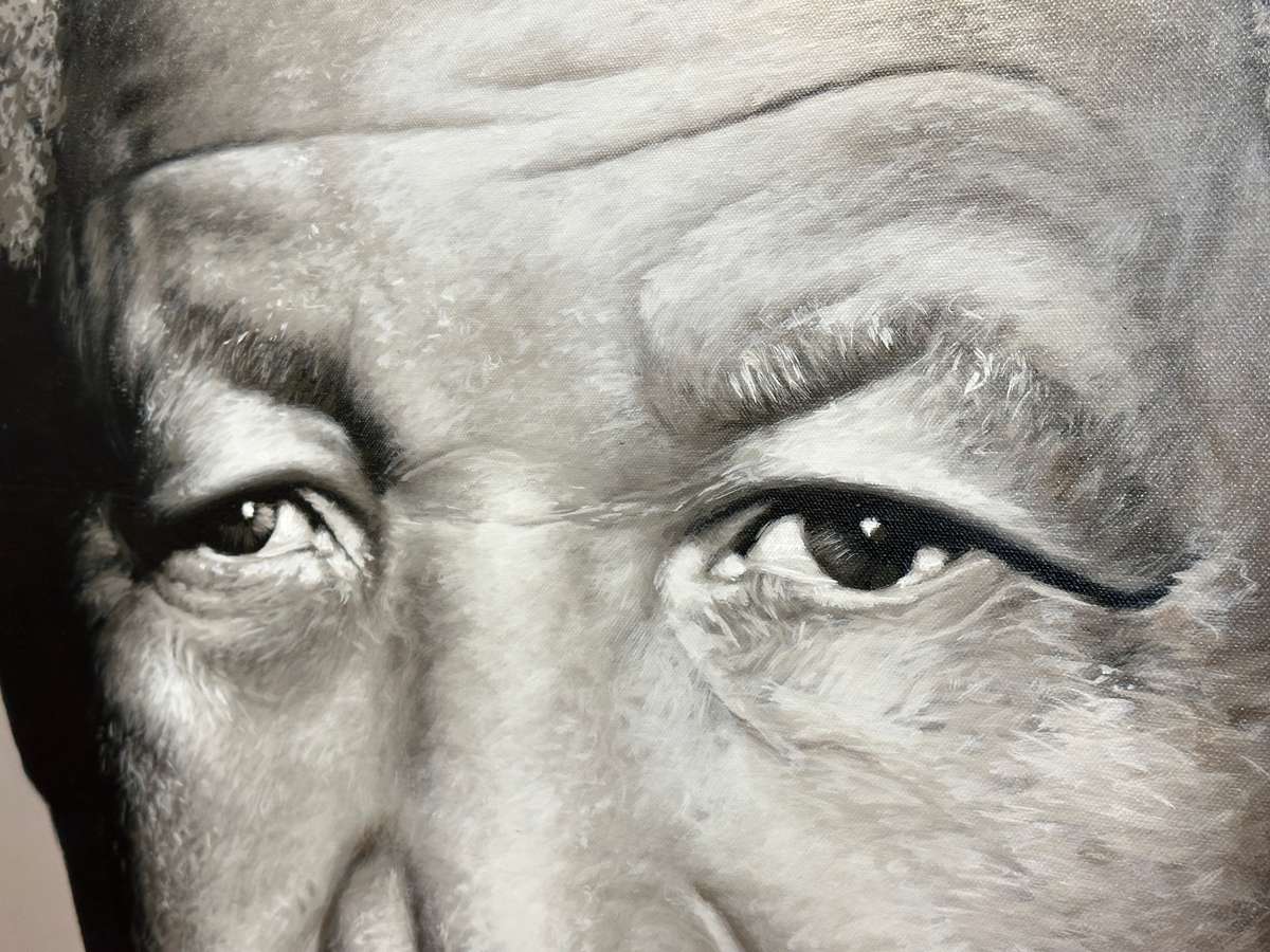 Original Wakaba Mutheki Authorised Mandela portrait -The Thinking Mandela