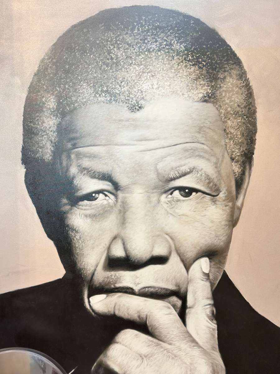 Original Wakaba Mutheki Authorised Mandela portrait -The Thinking Mandela