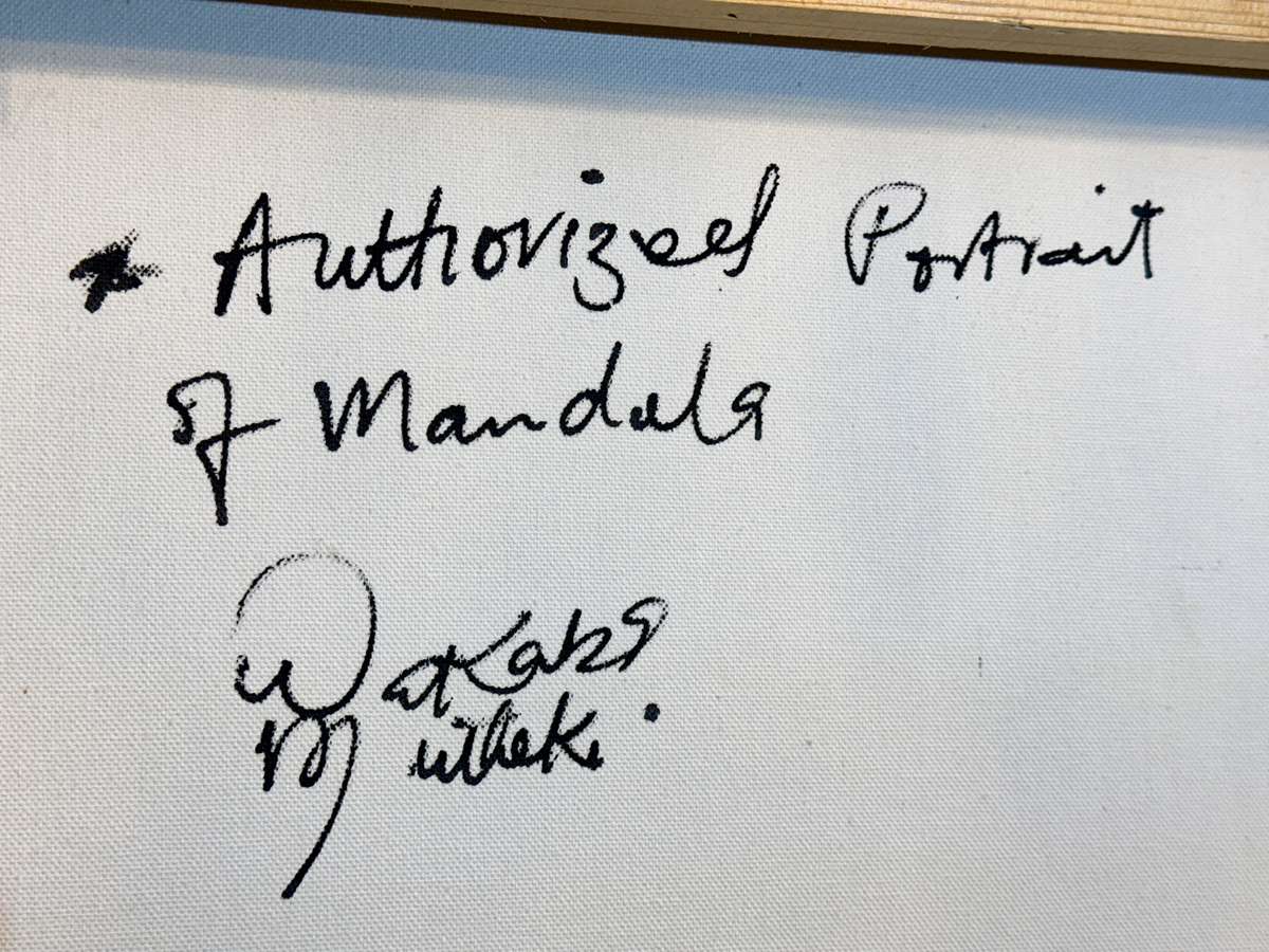 Original Wakaba Mutheki Authorised Mandela portrait -The Thinking Mandela