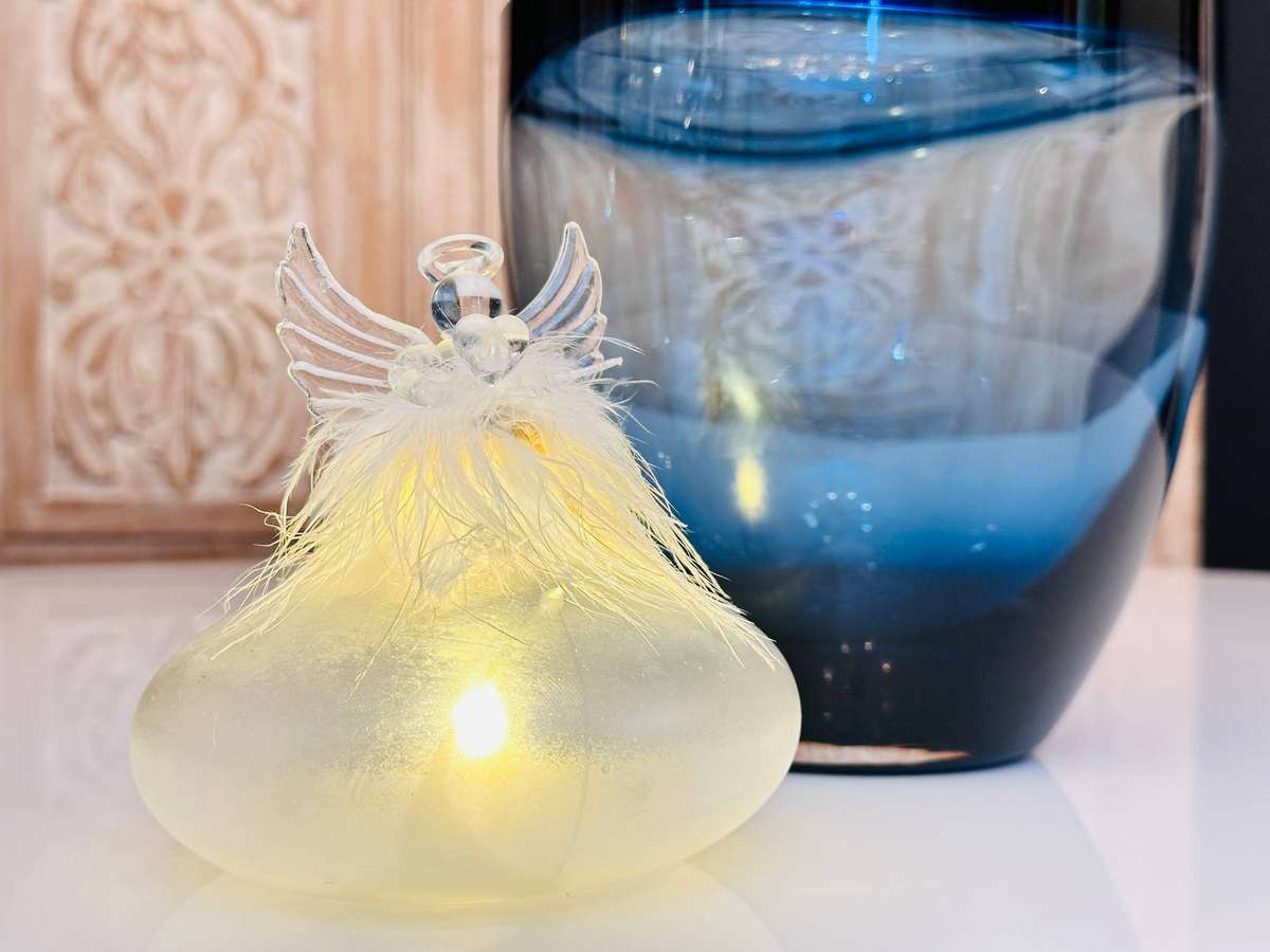 Exquisite Hand Blown Glass Light Up Statement Angel