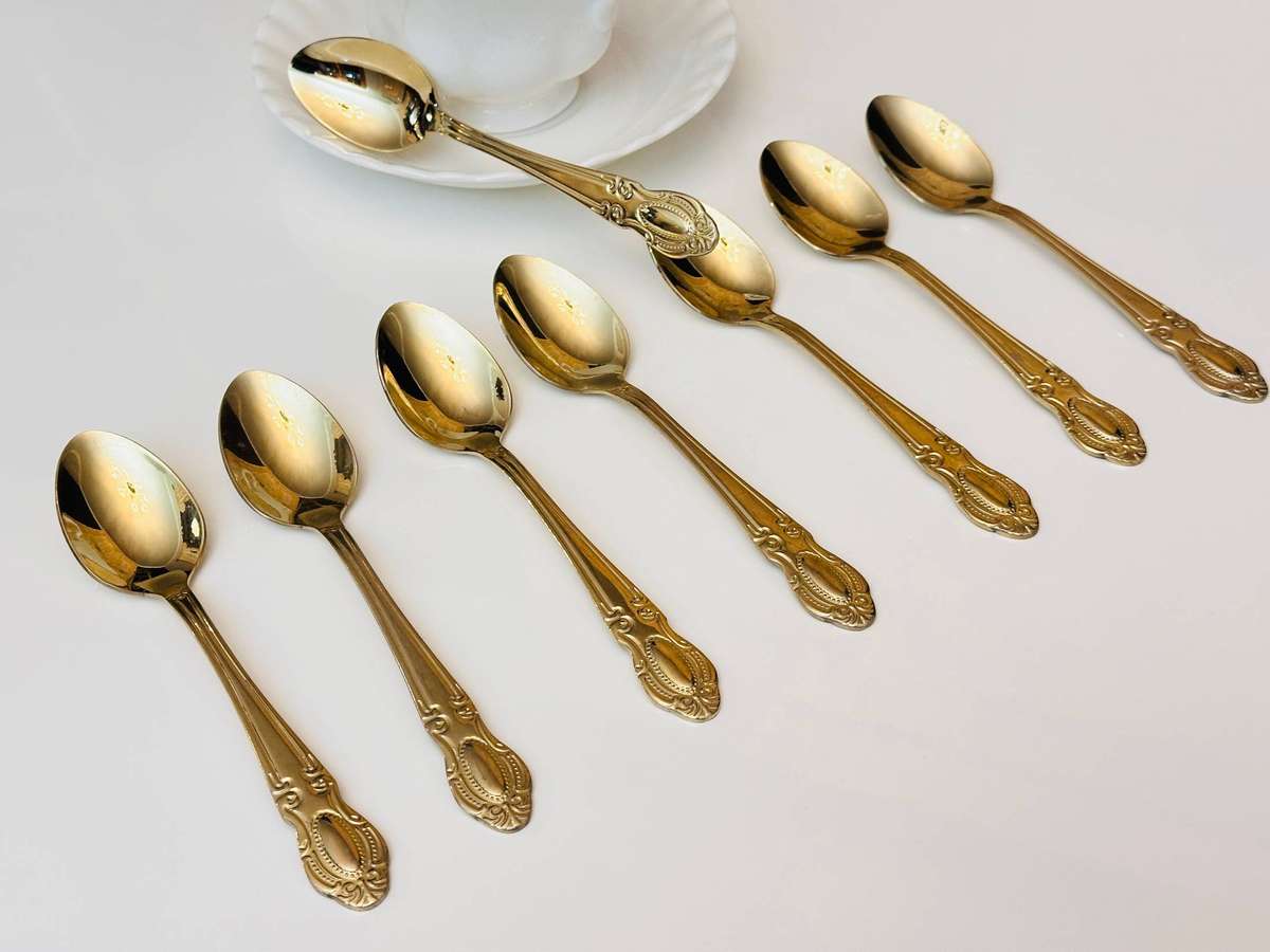 Exquisite Elegant Gold Tea Spoon Set