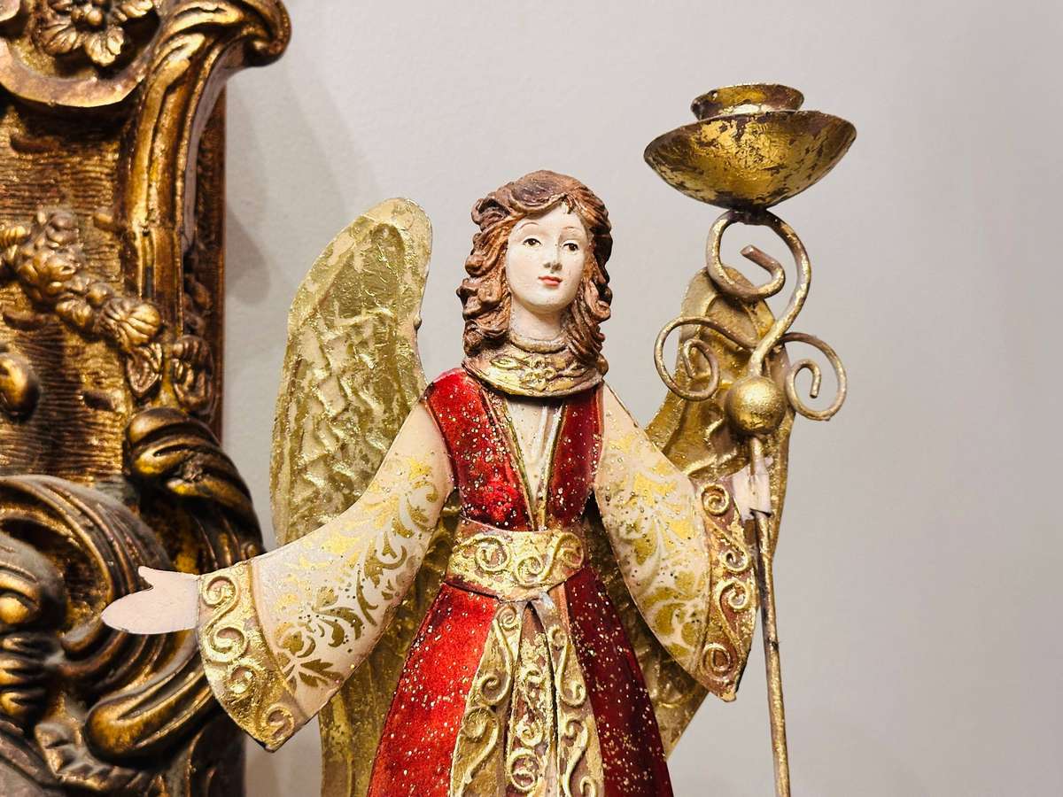 Exquisite Vintage Large Statement Angel Candle Holder