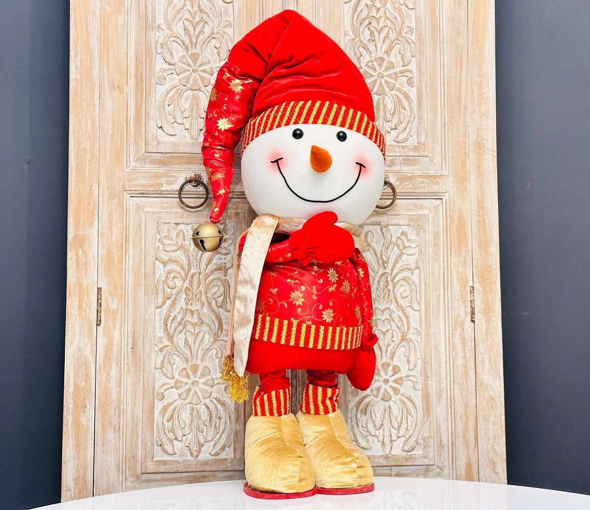 Statement 1.6m Life Size Snowman with Ringing Bell