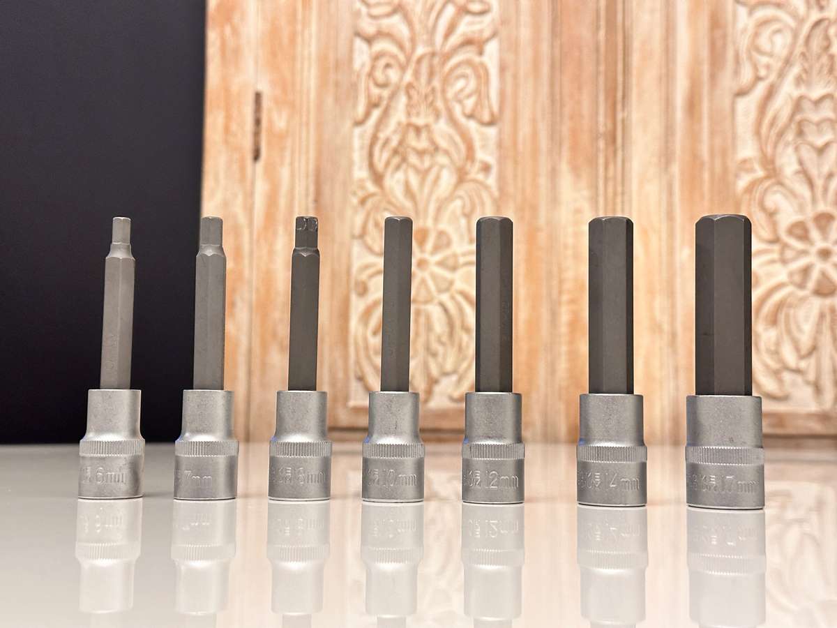 1/2 Drive 7 Piece Chrome Vanadium Hex Bit Socket Set 100mm