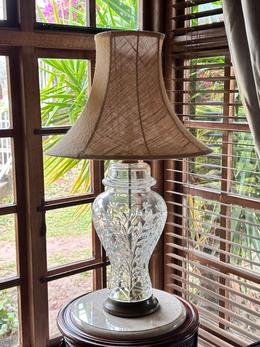 Exquisite Large Cut Crystal Vintage Lamp