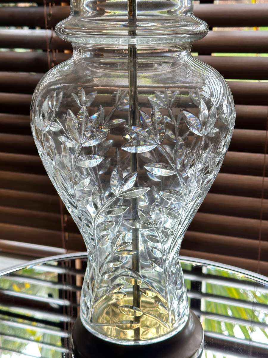 Exquisite Large Cut Crystal Vintage Lamp