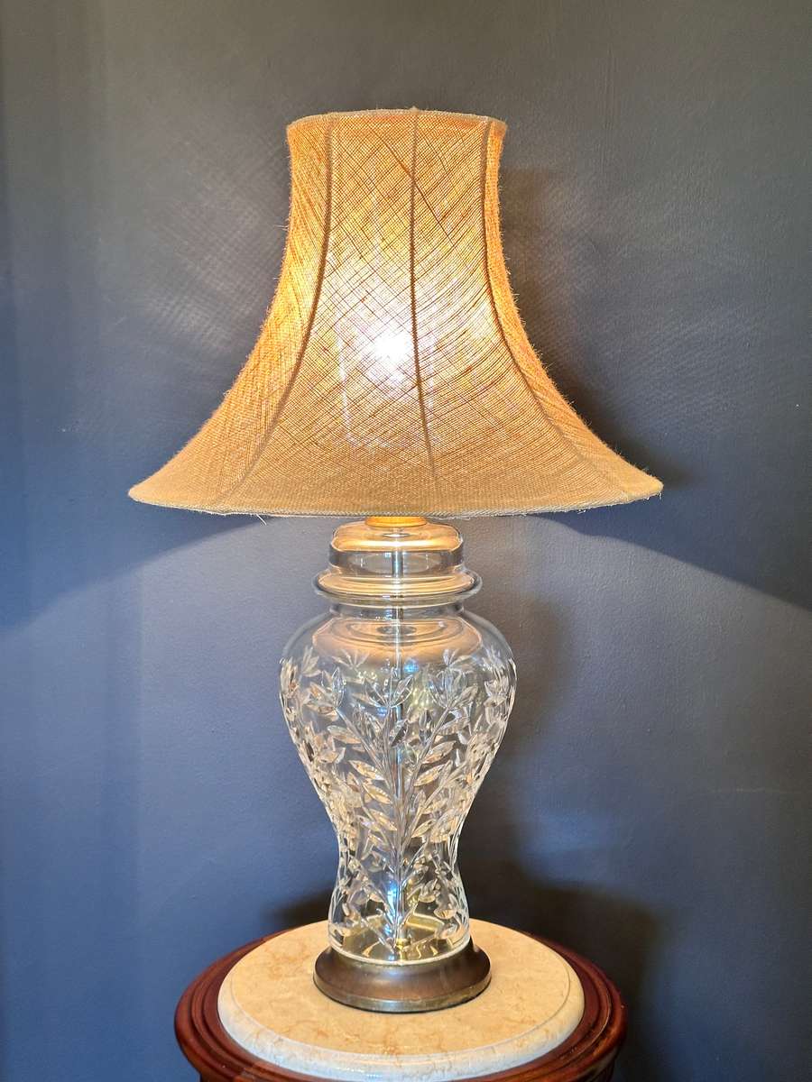 Exquisite Large Cut Crystal Vintage Lamp