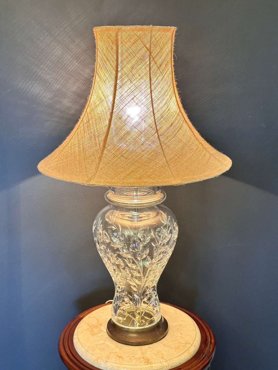 Exquisite Large Cut Crystal Vintage Lamp