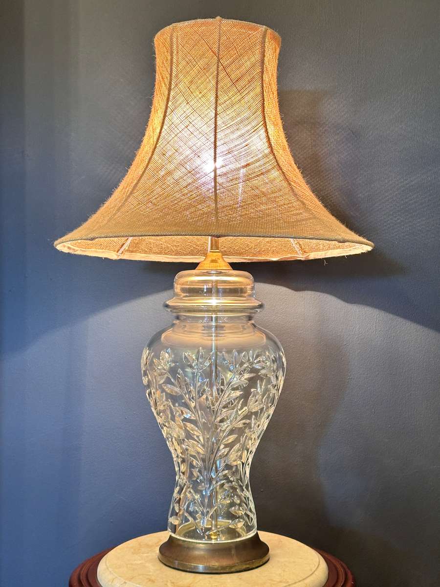 Exquisite Large Cut Crystal Vintage Lamp