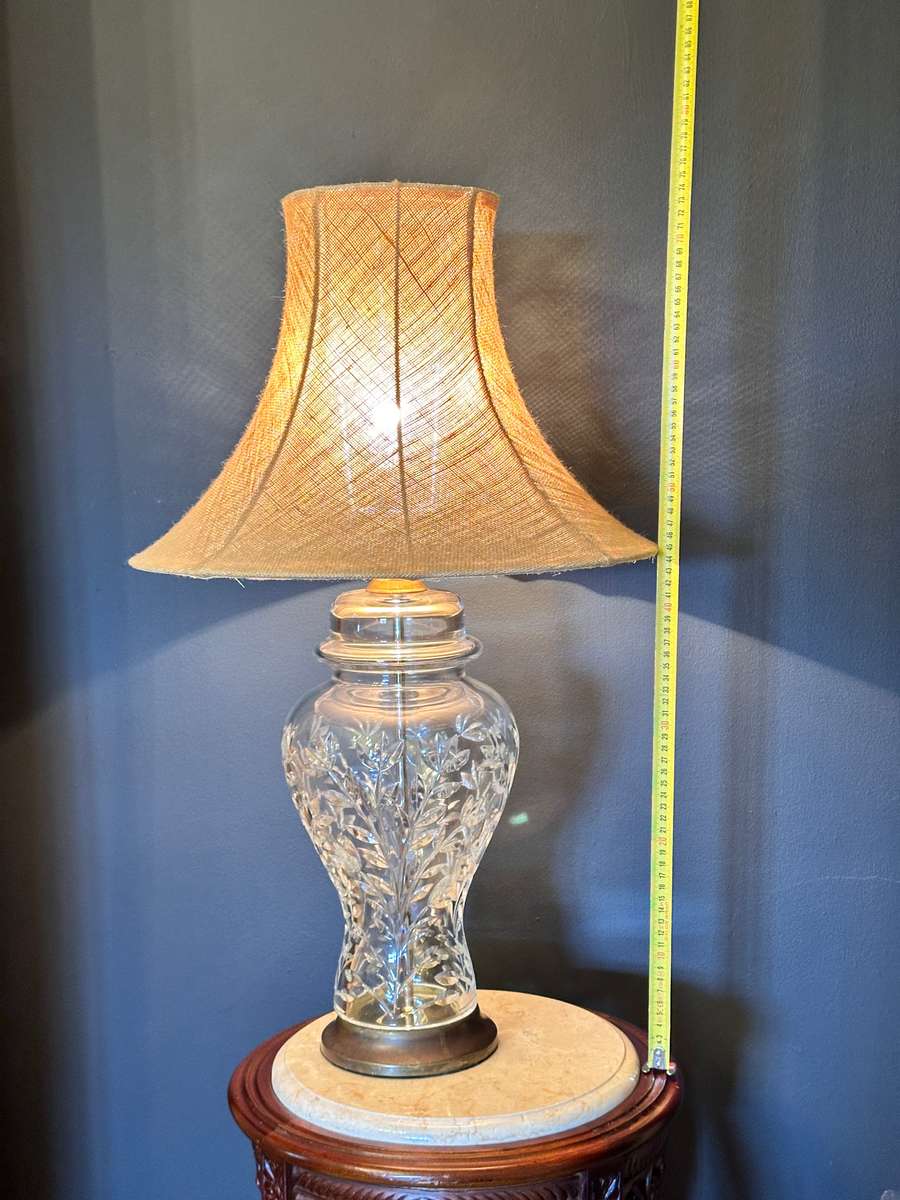 Exquisite Large Cut Crystal Vintage Lamp