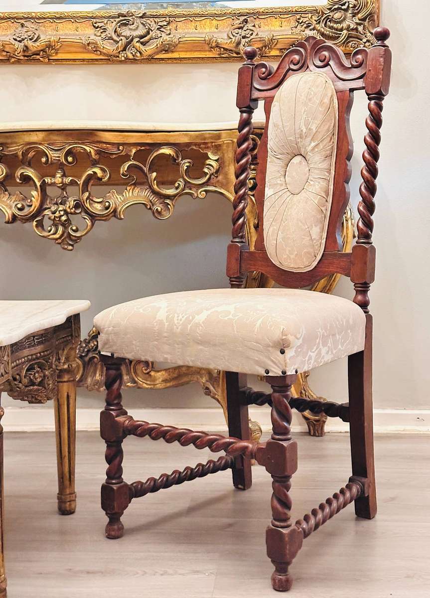 Exquisite Vintage James Shoolbred Mahogany Statement Chair