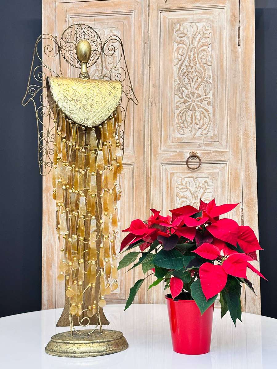 Exquisite Vintage Capiz Shell Large 94cm Statement Angel