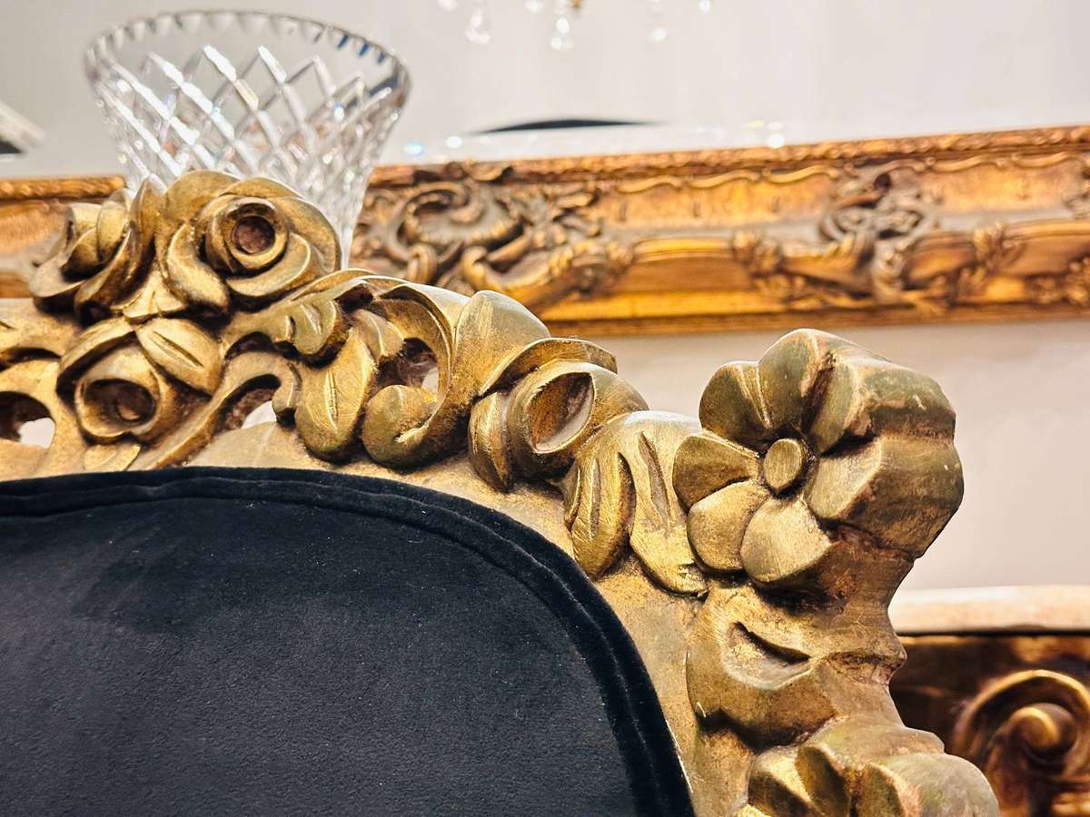 Antique French Ornate Gilded Statement Chair