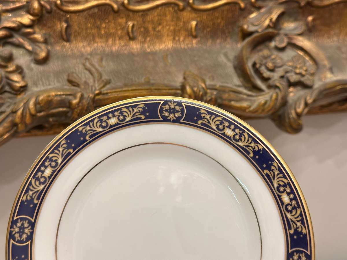 Exquisite Vintage ROYAL AVON Plates - Impero Blue Gold Set of 10