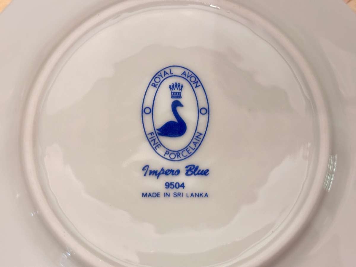 Exquisite Vintage ROYAL AVON Plates - Impero Blue Gold Set of 10